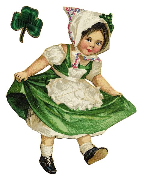 Free Graphic Little Vintage Irish Girl St Paddys Day And Burlap The