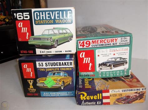 4 Vintage Model Car Kits Nos Amt Revell 1960s 1839894879