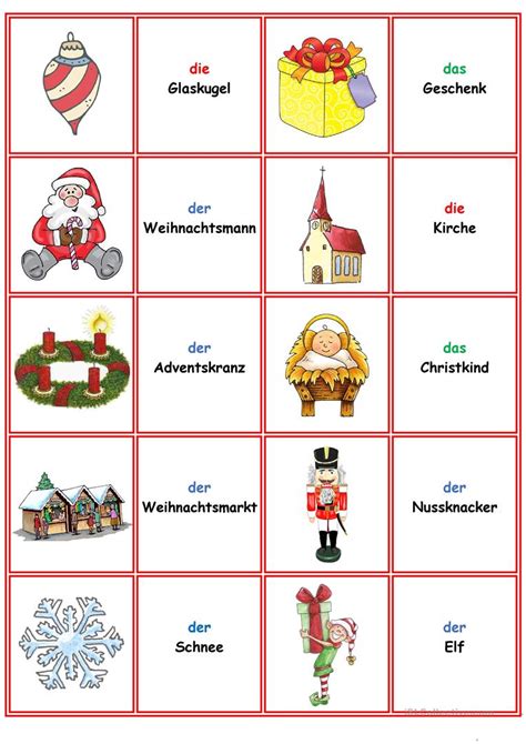 Welche produkte werden von eltern empfohlen? Spiele im Deutschunterricht: Memory - Weihnachten & Silvester - Deutsch Daf Arbeitsblatter