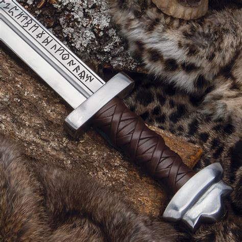 Runic Long Viking Seax Sword And Scabbard