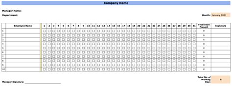 Free Employee Attendance Sheet Templates Excel And Pdf 2024