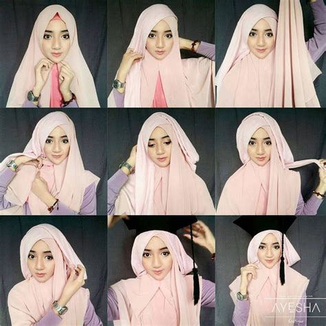 tutorial hijab wisuda syar i by indahnurj hijab tutorial hijab