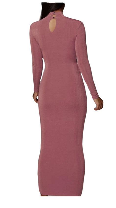 Blush Long Sleeve Fitted Dress Etsy