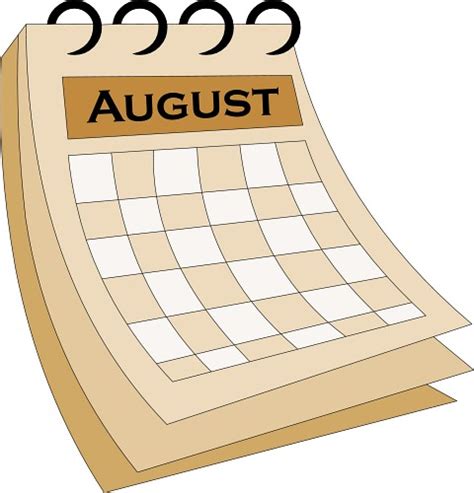 August Calendar Clipart Clip Art Library Kulturaupice