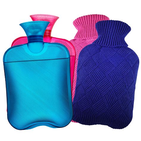 AZMED Hot Water Bottle With Cover Liter Natural Warm Compress And Heating Pad For Cramps And