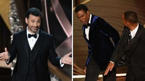 Oscars 2023 Jimmy Kimmel Takes A Dig At Will Smith Slap In Opening Monologue Hollywood