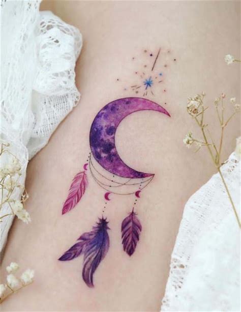 Magnificent Moon Dream Catcher Tattoo Designs Youll Be Obsessed With Trendy Pins