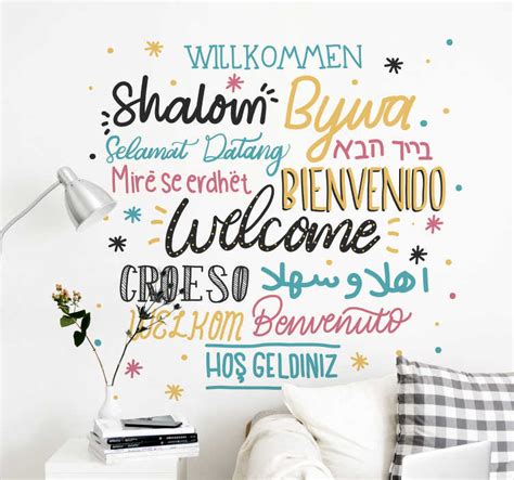 Welcome Languages Living Room Wall Decor Tenstickers