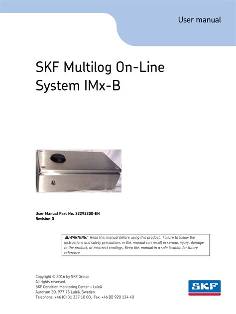 Skf Multilog Imx B User Manual Manualzz