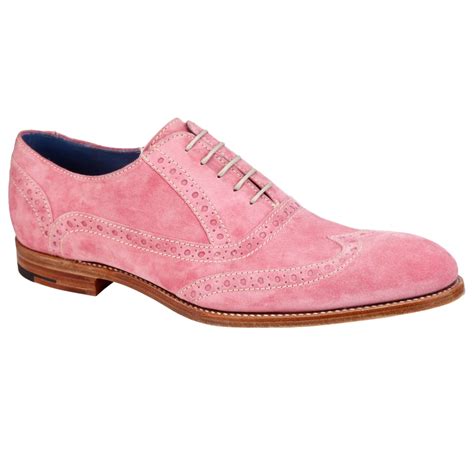 Barker Grant Brogue Suede Oxford Shoes Pink For Men Lyst