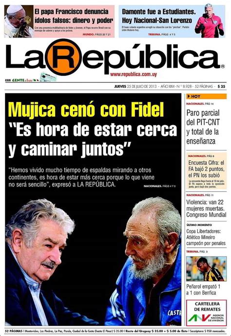 Periódico La República Uruguay Periódicos De Uruguay Edición De