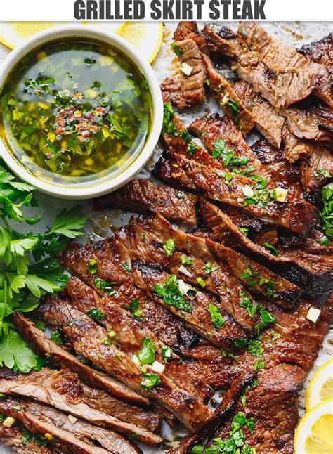 Grilled Skirt Steak With Chimichurri Easy To Make Quickly Marinated Great For Grilling