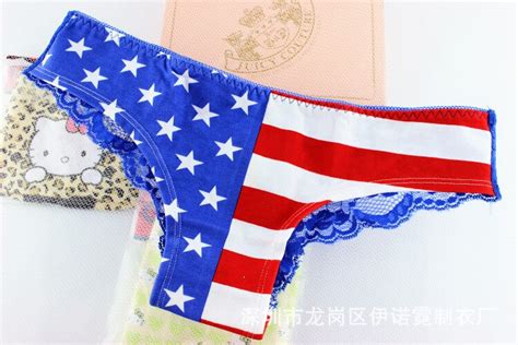 New Hot Sexy Underwear Women Panties Briefs Stars And Stripes Scrunch