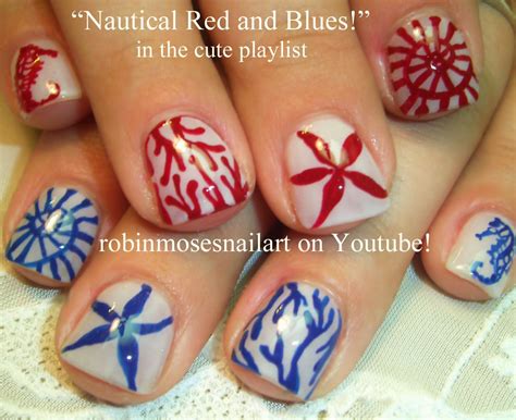 Nail Art By Robin Moses Nautical Nails Sailor Girl Nails Nail Art