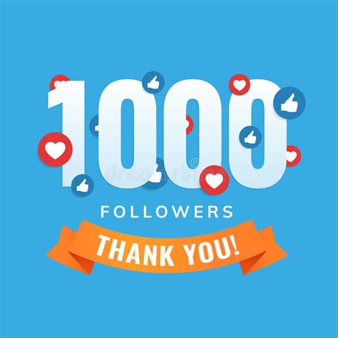 1000 Followers Social Sites Post Greeting Card Editorial Photo