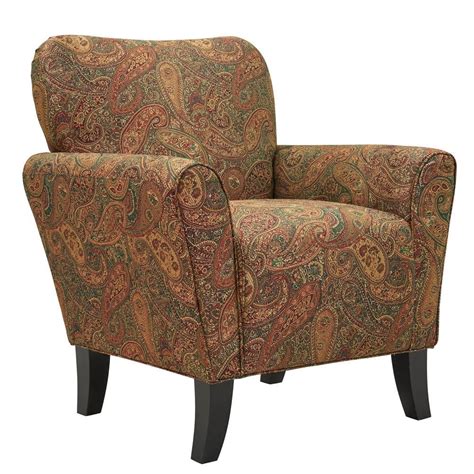 Handy Living Dantana Burgundy Multi Paisley Fabric Transitional Arm