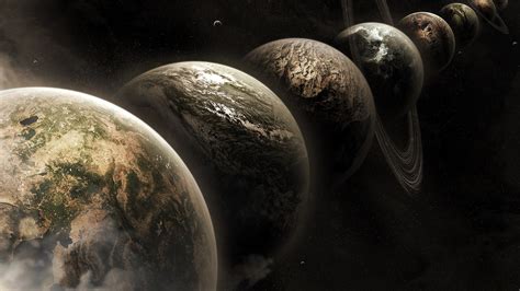 Planetary Rings Digital Art Universe Artwork Moon Planet Space