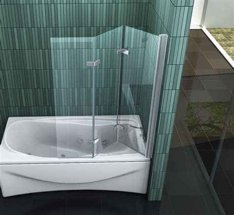 Duschwände aus glas bieten eine tolle alternative zu duschwänden aus kunststoff oder duschvorhängen und sorgen für ein großzügiges raumgefühl. Badwand 3-delig vouwbaar 130 x 140 cm. - Douchecabine.nl
