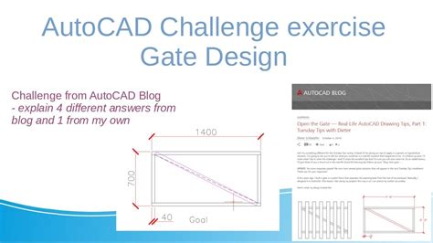 Autocad Challenge Exercise Tutorial Gate Design Youtube