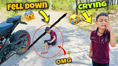 Kid Fell Down From Bike 😰 He Started Crying 😭 Youtube