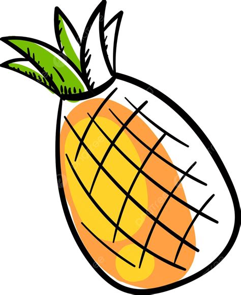 Pineapple Fruitillustrationvector On White Background Vitamin Healthy