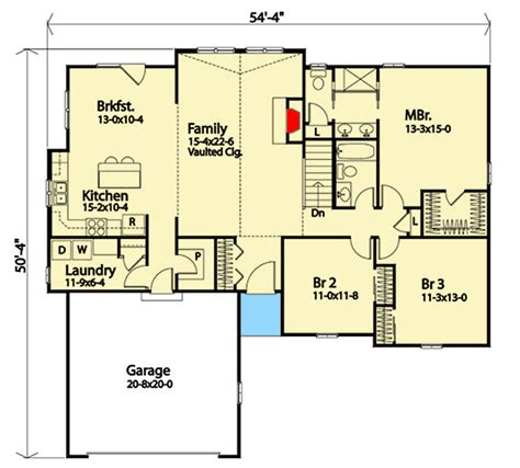 3 Bed Traditional House Plan With Double Garage 22130sl