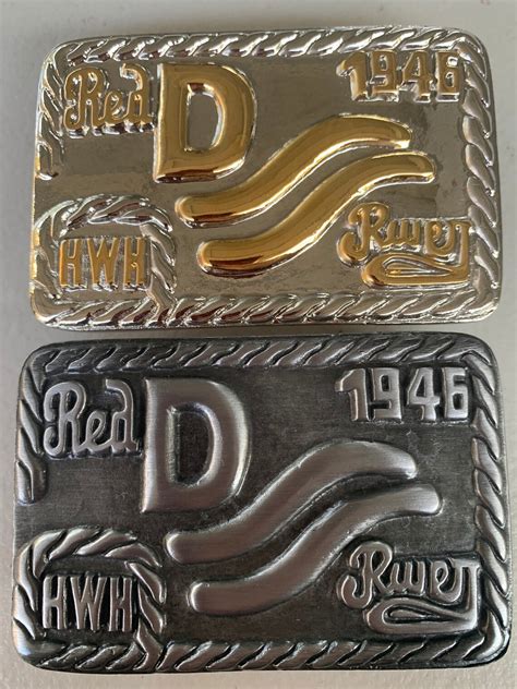 Set Of 2 John Wayne Red River D Belt Buckles Goldnickel And Etsy Canada