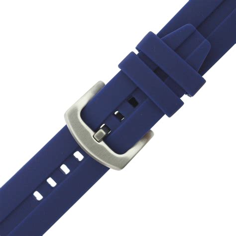 22mm Navy Blue Silicone Watch Band Techswiss 22mm Navy Blue Rubber