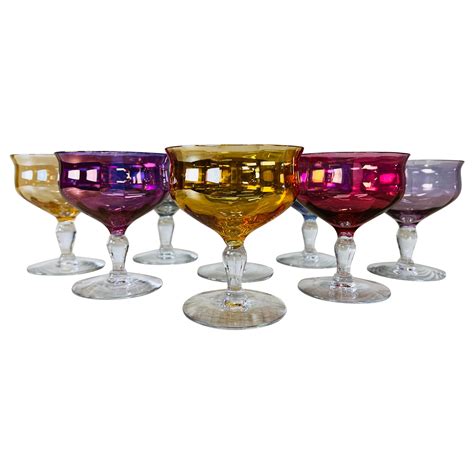 Kitchen And Dining Assorted Mid Century Modern Champagne Art Deco Barware Coupe Glasses Set Of 4