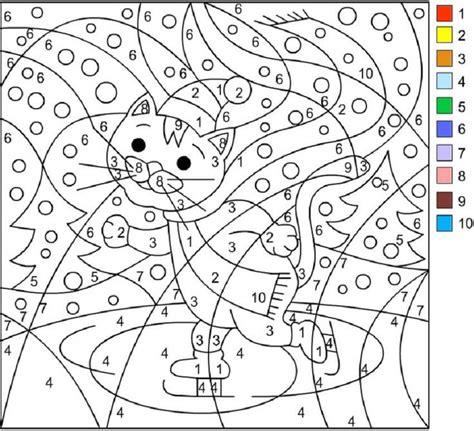Snow Cat Color By Number Download Print Now