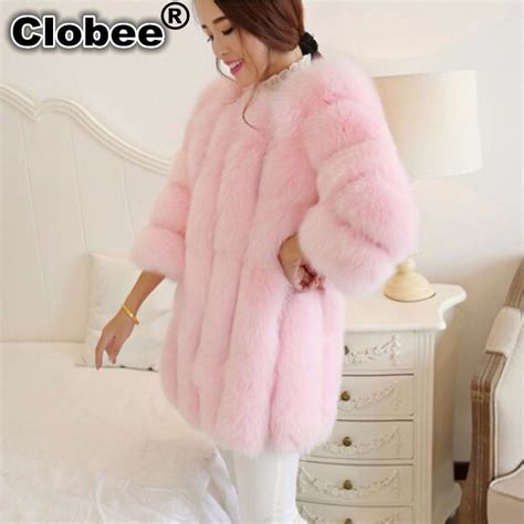 2018 Winter Faux Fur Coat 5xl 6xl Plus Size Jacket Women Pink Fur Coat