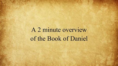Book Of Daniel Overview Youtube