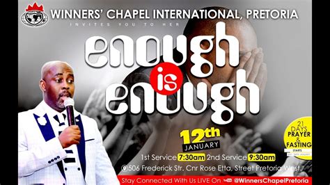 Enough Is Enough Service 12th January2020 First Service Youtube
