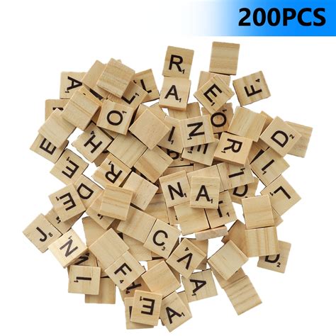 Gesellschaftsspiele 200x White Scrabble Crafts Tiles Mix Black Letters