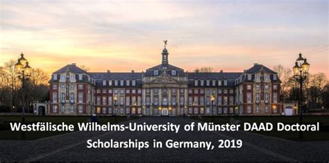 University Of Münster Daad Doctoral Scholarships In Germany 2019