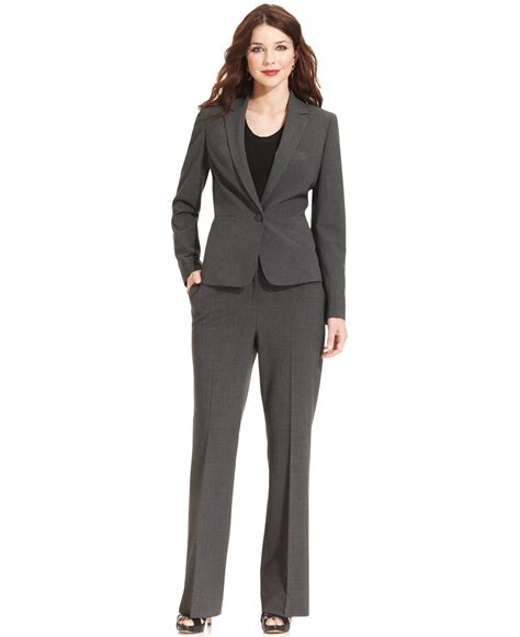 Anne Klein Petite Suit Separates Tropical Wool Blend Blazer And Pant