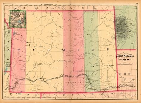 Asher And Adams Wyoming Barry Lawrence Ruderman Antique Maps Inc
