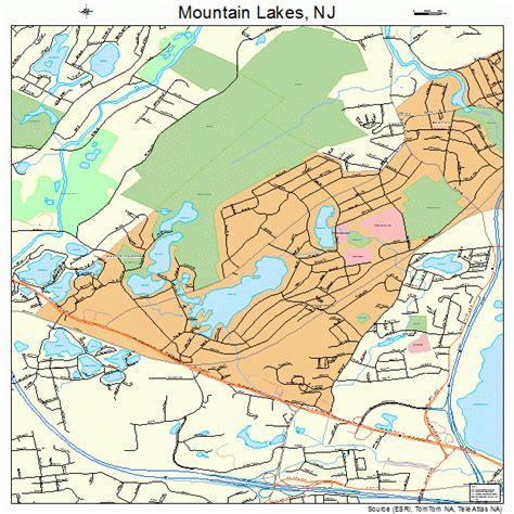 Mountain Lakes New Jersey Street Map 3448480