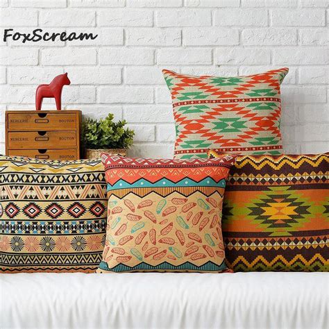 Set of decorative red pillows. Enthnic Cushion Covers Home Decor Geometric Decorative ...