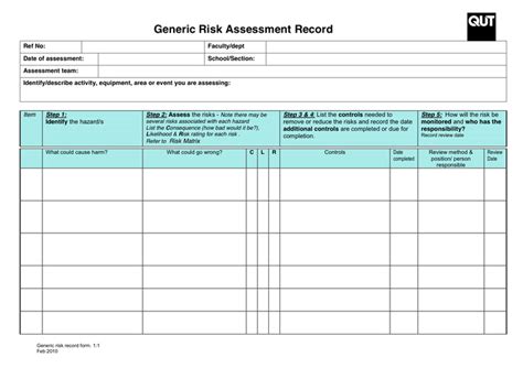 Risk Assessment Register Template Understanding The Background Of Risk