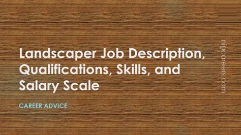 Landscaper Job Description Skills And Salary Nigcareers