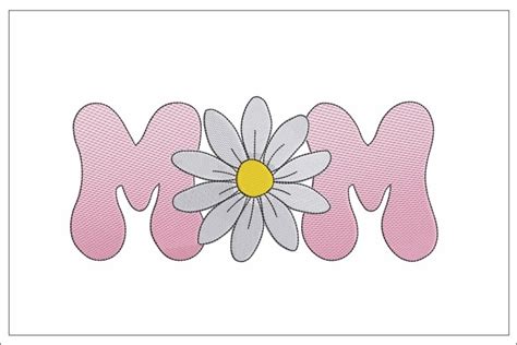 Mom And Daisy Embroidery Design Mother S Day Embroidery