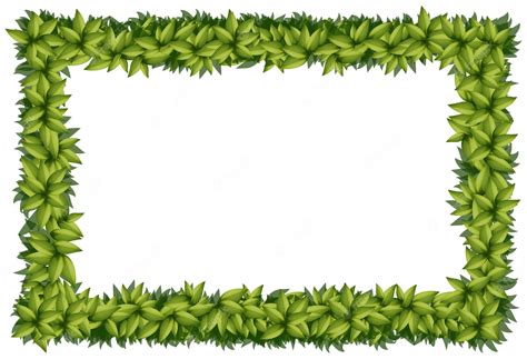 Premium Vector Border Template With Green Leaves
