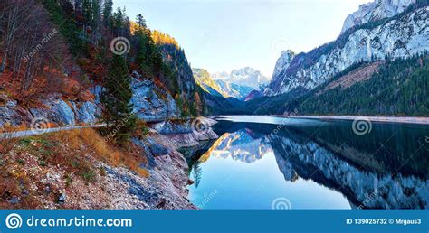 Beautiful Gosausee Lake Landscape With Dachstein Mountains