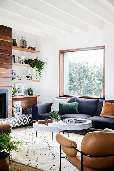 Comfortable Neutral Living Room Wood Slat Fireplace
