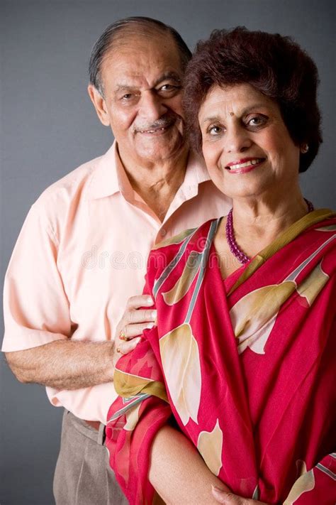 Elderly East Indian Couple Portrait Of A Happy Elderly East Indian