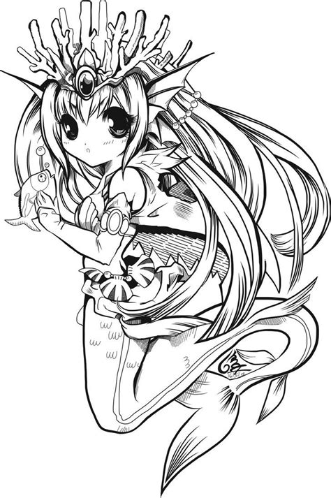 Anime Mermaids Coloring Pages Warehouse Of Ideas