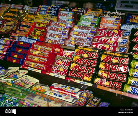 Display Of Confectionery In A Newsagents Kiosk England Uk Stock Photo