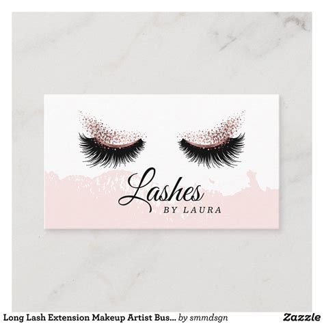 Long Lash Extension Makeup Artist Business Card Makeup