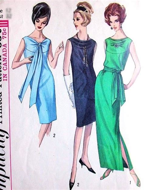 P5704m13 1960s Lovely Evening Cocktail Dress Pattern Simplic Cocktail Dress Patterns